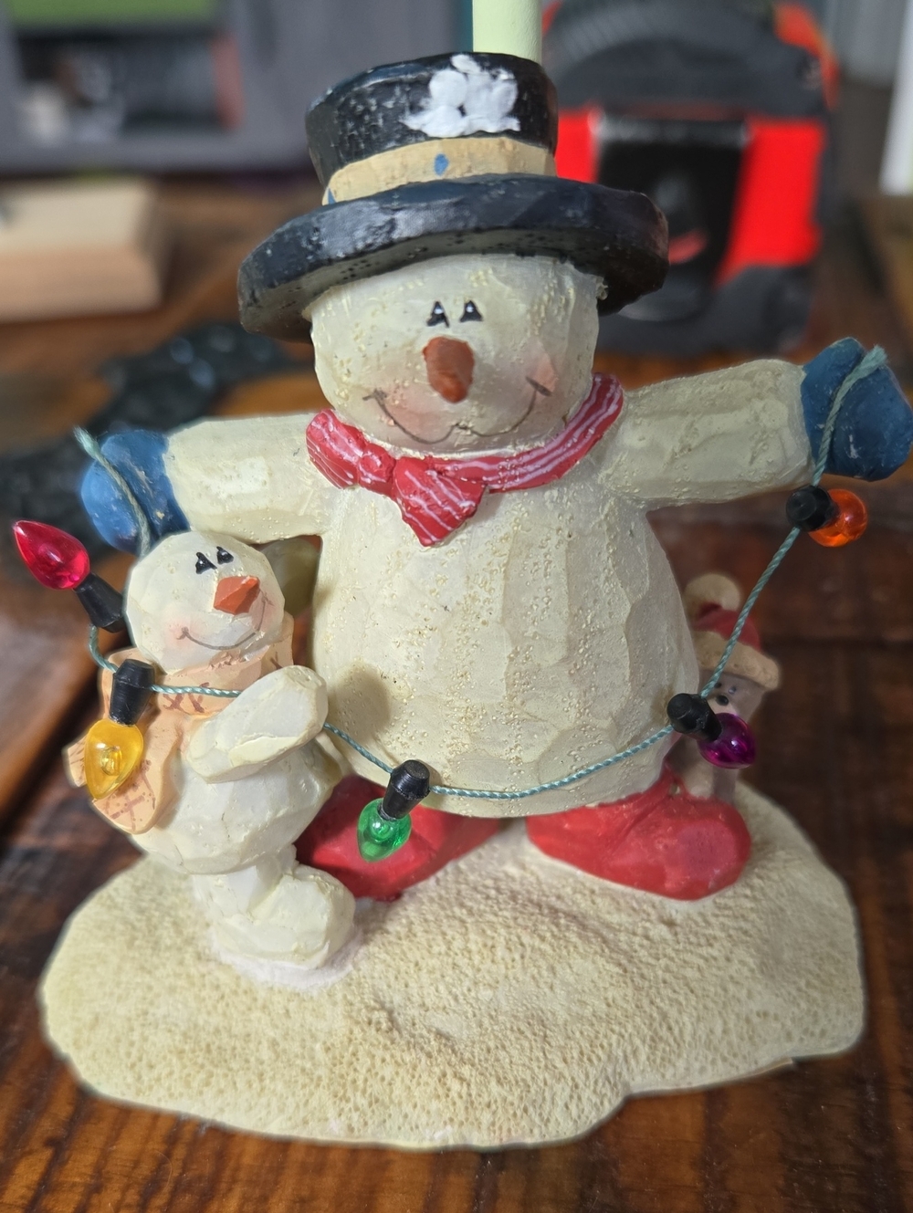 Snowman Tea Light Candle Lamp Shade  Deck The Halls Christmas Vintage Xmas Decor